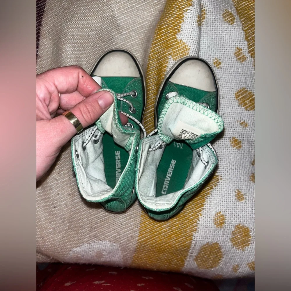 Converse Kids Green Canvas High-Top Sneakers 10.5